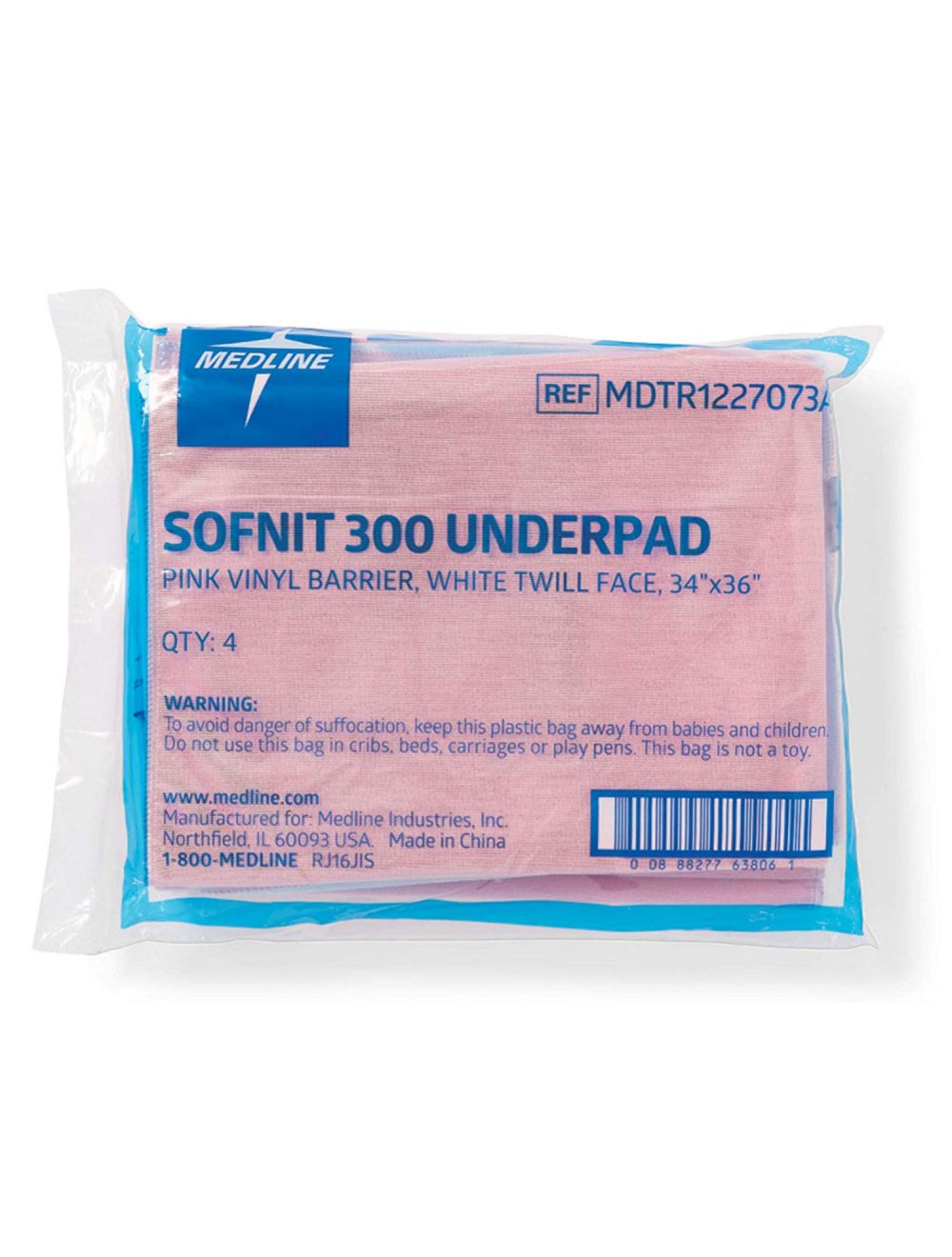 Medline Sofnit 300 Washable Underpads (Reusable Bed Pad) - 18, 24